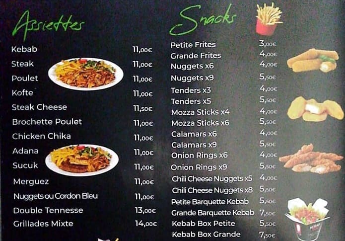 menu green kebab